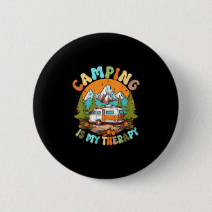 Camping is therapy campfire summer camping squad 6 cm round badge