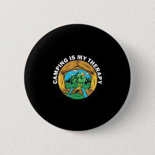 Camping is therapy funny outdoor camper hiking 6 cm round badge