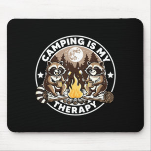 Camping is therapy hike camping lover raccoons mouse mat