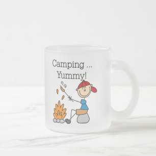 Camping is Yummy Tshirts and Gifts Frosted Glass Coffee Mug