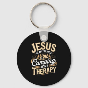 Camping jesus christian faith religious key ring