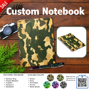 Camping Journal   ADD INITIAL Camouflage Kids Teen