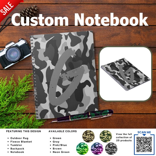Camping Journal | ADD INITIAL Camouflage Kids Teen (Creator Uploaded)