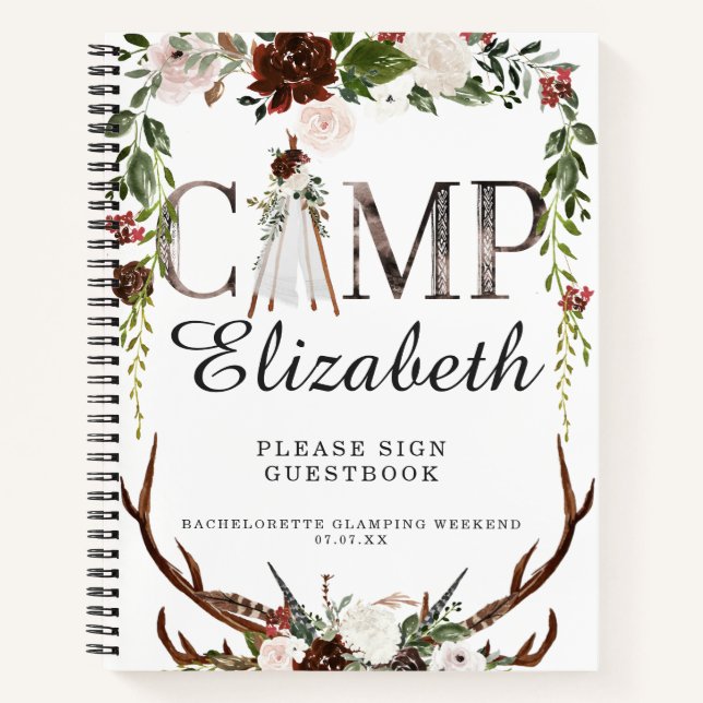 Camping Journal | Bachelorette Glamping Weekend (Front)