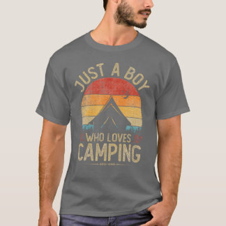 Camping Just A Boy Who Loves Camping retro T-Shirt