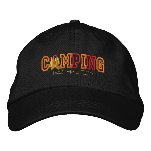 Camping Kid Embroidered Hat (Front)