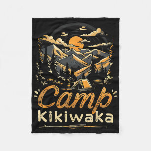Camping Kikiwaka Camper Hike Tent Forest Mountain Fleece Blanket