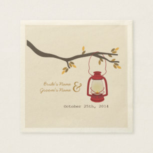 Camping Lantern Fall Wedding Napkins