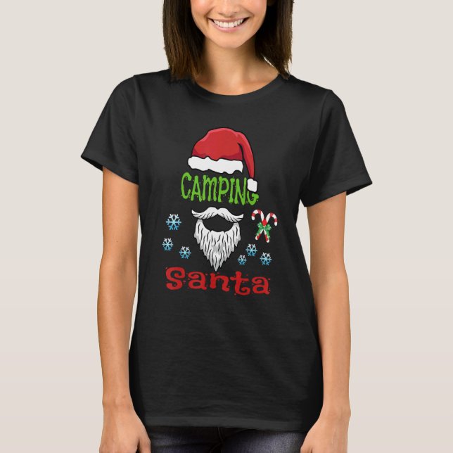 Camping Lazy Christmas Costume Be A Camping Santa! T-Shirt (Front)
