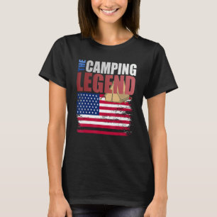 Camping Legend American Flag for Husband Dad T-Shirt