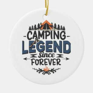 Camping Legend Since Forever Ceramic Tree Decoration