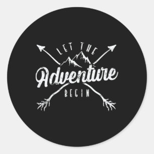 Camping let The Adventure Begin' Classic Round Sticker