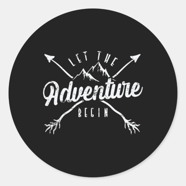 Camping let The Adventure Begin'  Classic Round Sticker (Front)