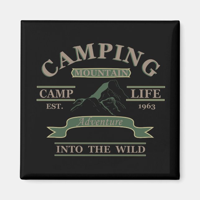 camping life adventure magnet (Front)