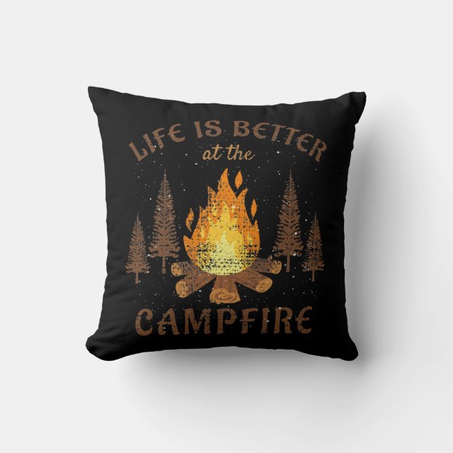 Camping - Life Is Better By The Campfire Cushion (Front)