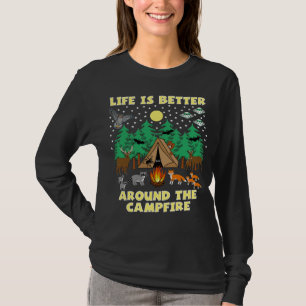 CAMPING-LIFE IS BETTER, Funny Camping With Critter T-Shirt