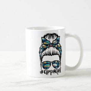 Camping Life Messy Bun Camp Camper Mum Women Girls Coffee Mug