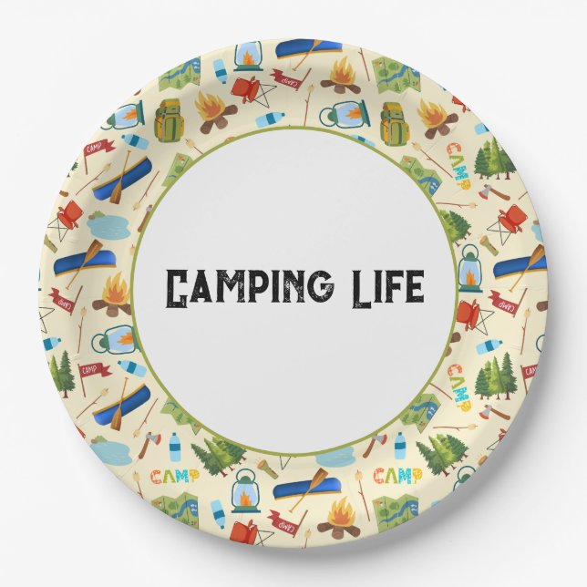 Camping Life Paper Plate (Front)