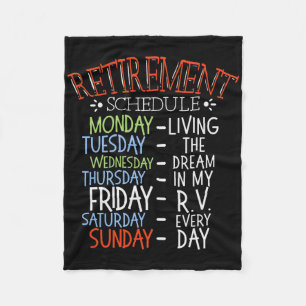 Camping Life Retirement Schedule Van Rv Camper Fan Fleece Blanket