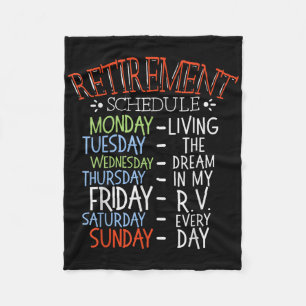 Camping Life Retirement Schedule Van Rv Camper Fan Fleece Blanket
