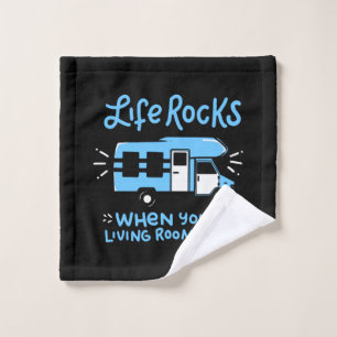 Camping - Life Rocks Wash Cloth