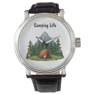 Camping Life, with a tent in the woods backpacking Watch