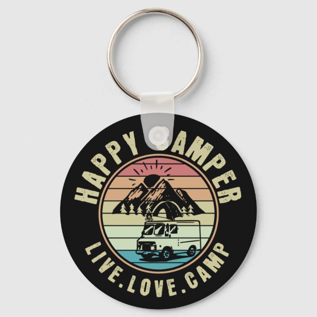 Camping- Live. Love. Camp Outdoors Key Ring (Front)