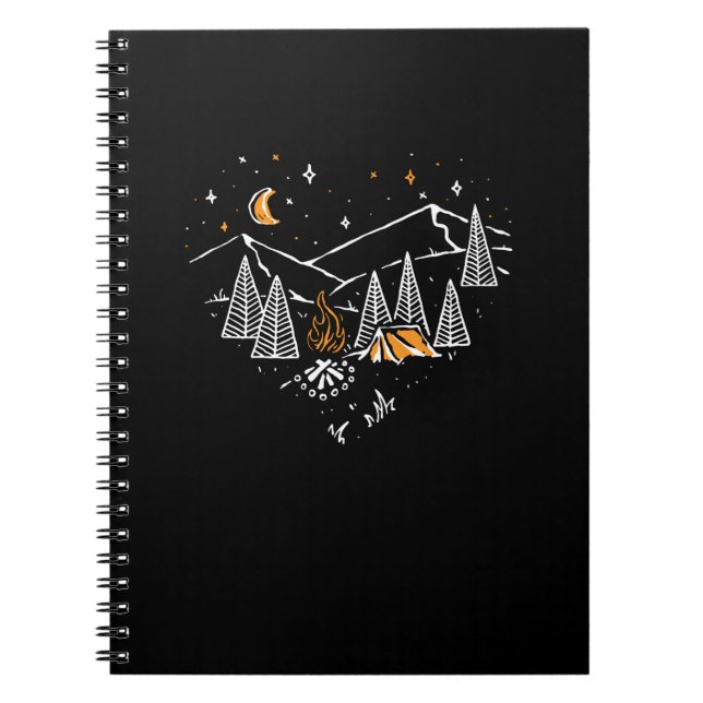 camping love hike nature wild line notebook (Front)