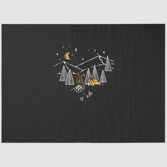 camping love hike nature wild line tissue paper (Front)