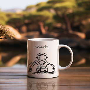 Camping lover personalised outdoor van coffee mug