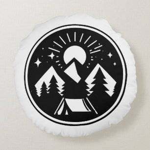 Camping lover round cushion