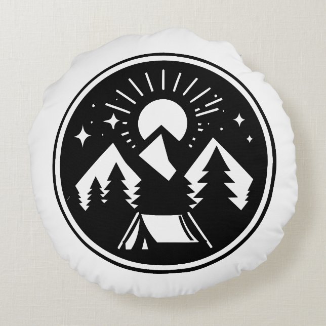 Camping lover round cushion (Back)