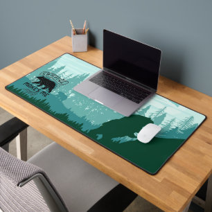Camping Makes Me Happy Wilderness Bears Desk Mat
