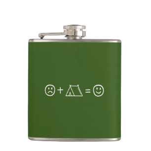 Camping Makes You Happy Hip Flask