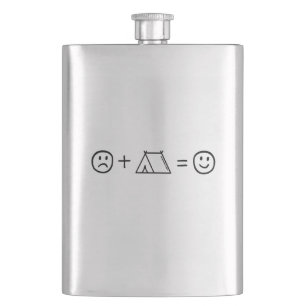 Camping Makes You Happy Hip Flask