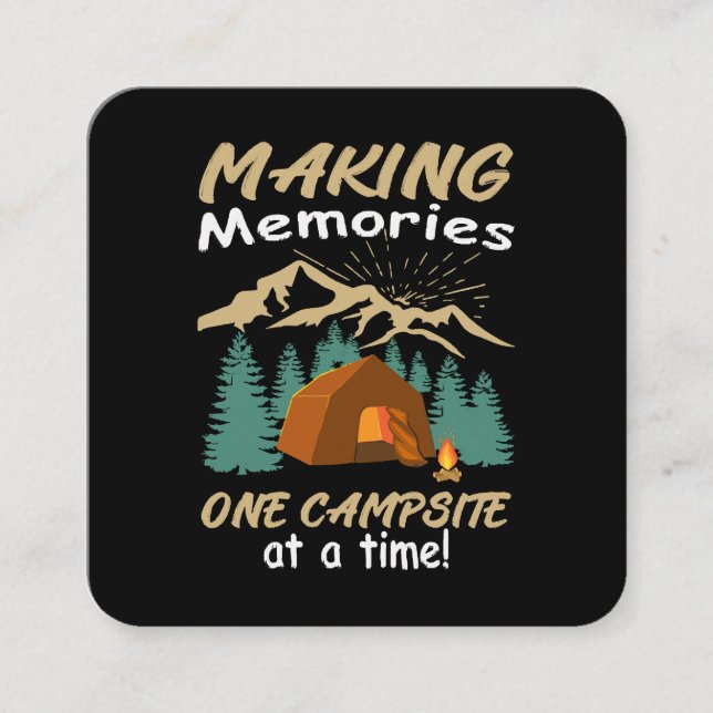 CAMPING Making Memories Square Business Card (Front)