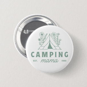 Camping mama mum summer camp mother aesthetic 6 cm round badge