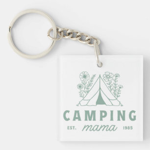 Camping mama mum summer camp mother aesthetic key ring