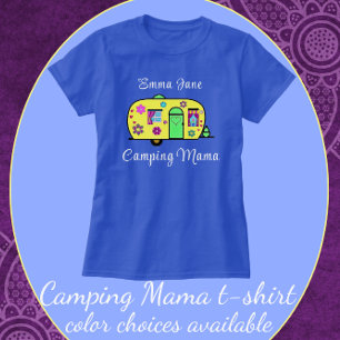 Camping Mama Sweet Camper Trailer with Name T-Shirt