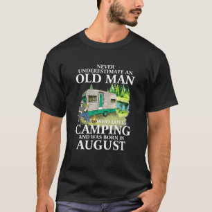 Camping Mens Old Man Camper Caravan Motorhome Augu T-Shirt