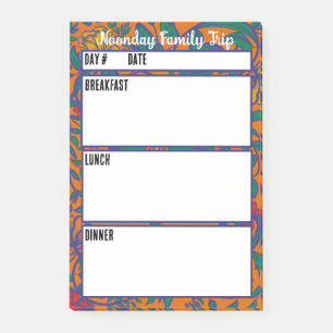 Camping Menu Meal Planning Tool Post-it Notes