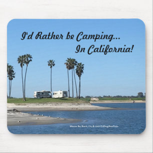 Camping, Mission Bay Beach, California Mouse Mat