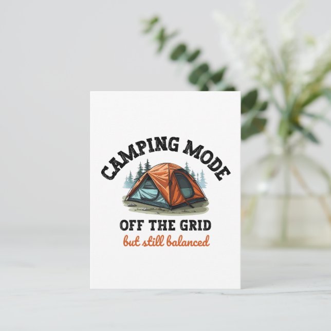 Camping Mode: Off The Grid - Funny Accountant Gift Postcard (Standing Front)