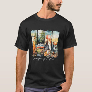 Camping Mode Retro Summer Outdoor Adventure Campin T-Shirt