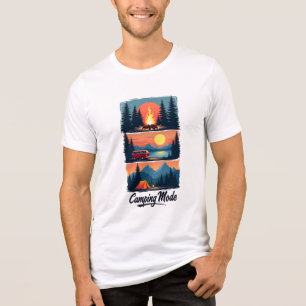 Camping Mode T-Shirt   Adventure in Nature Graphic Tri-Blend Shirt
