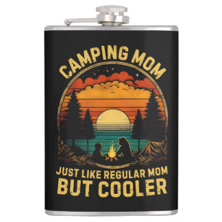 Camping Mom Just Like A Regular Mom Hip Flask