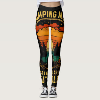Camping Mom Just Like A Regular Mom Leggings