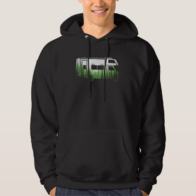 Camping Motorhome Forrest Campervan Hoodie (Front)