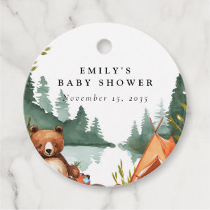 Camping Mountain Rustic Baby Shower Favour Tags