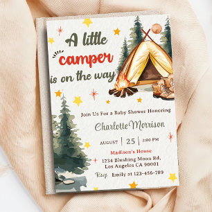 Camping Mountain Rustic Baby Shower Party Invitation